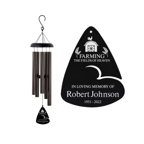 Personalized Farming in Heaven Memorial Wind Chime | Farm Loss Tribute | Grandpa Father Remembrance Gift image 0