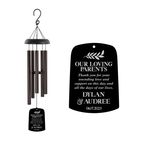 Personalized Parents Wedding Gift Memorial Wind Chimes | Mother of Bride Thank You Gift image 0