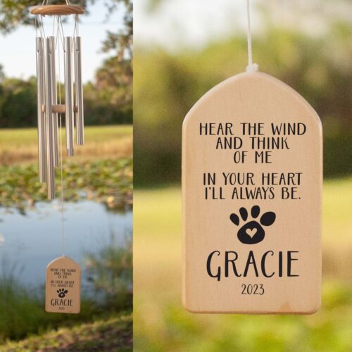 Pet Memorial Wind Chime - Dog Loss Remembrance Gift Pet Sympathy Celebrate Furry Friend image 0