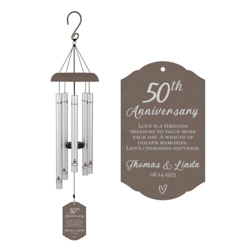 Personalized 50th Anniversary Memorial Wind Chimes | Custom 50th Wedding Anniversary Gift for Parents image 0