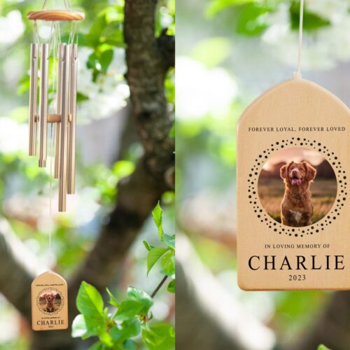 Personalized Pet Memorial Wind Chime with Dog Photo | Remembrance Bereavement Gift | Pet Loss Tribute image 0