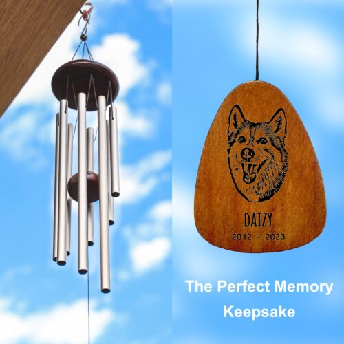 Pet Memorial Wind Chime - Dog & Cat Loss Sympathy Gift - Pet Memorial Gift image 0