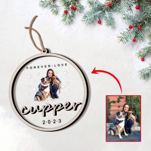 Custom Dog Photo Suncatcher Ornament - Pet Memorial Gifts - Dog Loss Keepsake - Christmas Gift image 0