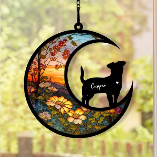 Personalized Loss of Pet Sympathy Gift| Pet Memorial Suncatcher| Custom Dog Breed Memorial Suncatcher| Gift for Dog Lovers image 0