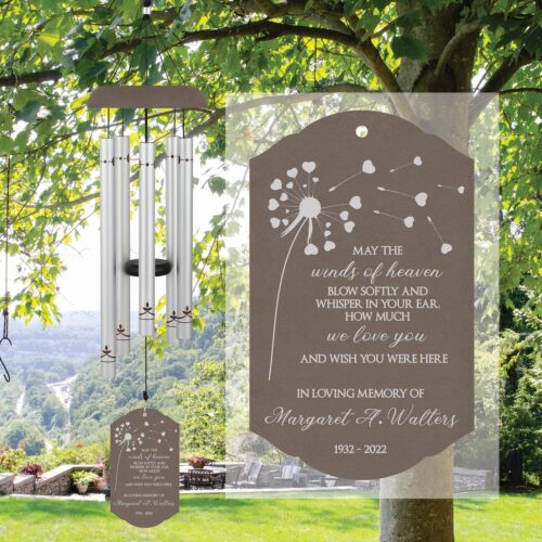 Scattered Dandelion Memorial Wind Chime | Personalized Sympathy Bereavement Gift | Winds of Heaven Chime image 0