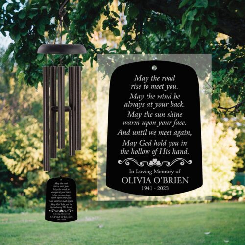 Personalized Irish Prayer Memorial Wind Chime Gift | Sympathy Irish Blessing | In Memory Wind Chime image 0