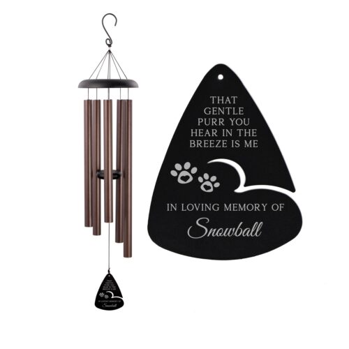 Personalized Cat Memorial Wind Chime | Custom Cat Remembrance Gift | Cat Loss Sympathy Gift image 0