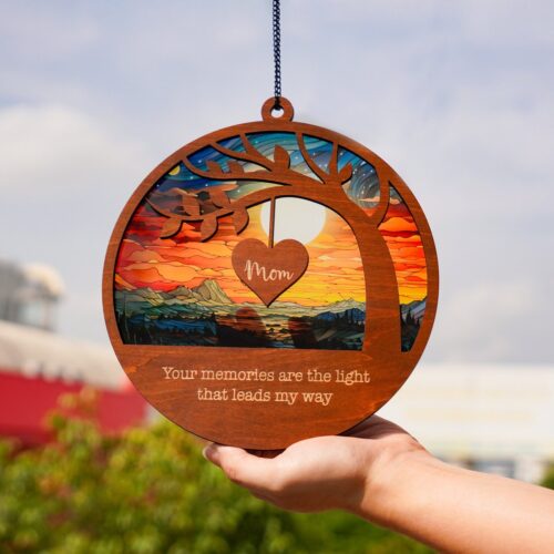 Personalized Memorial Suncatcher - Sympathy Gift for Loss of Dad - Father in Heaven Remembrance image 0