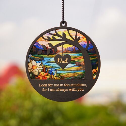 Loss of Dad Sympathy Gift | Memorial Suncatcher for Father | Remembrance Keepsake image 0