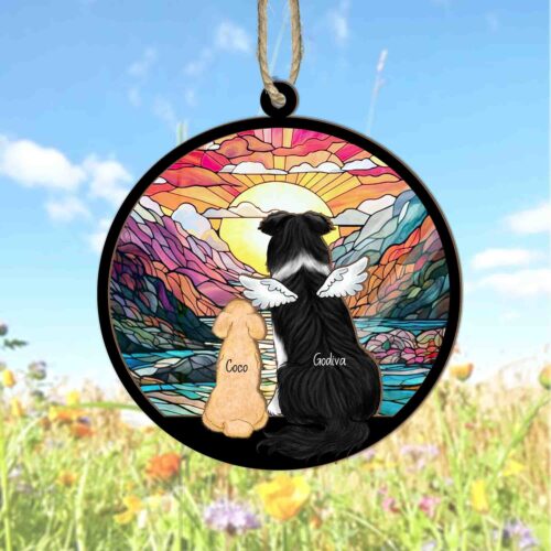 Personalized Dog Loss Sympathy Gift | Pet Memorial Suncatcher | Dog Memorial Keepsake image 0