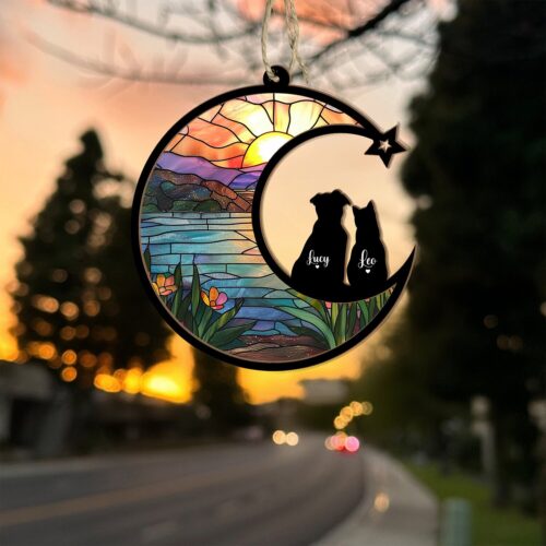 Custom Pet Memorial Suncatcher | Personalized Dog Loss Sympathy Gift | Cat Remembrance Keepsake image 0