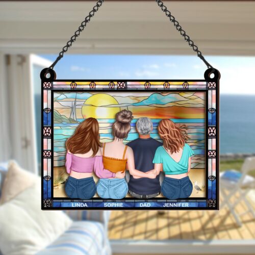 Personalized Family Name Suncatcher - Gift for Mom Dad Grandma Grandpa Teacher image 0