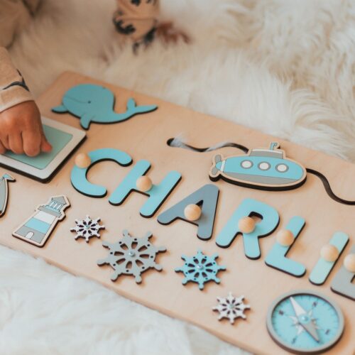 Montessori Busy Board for Toddlers - Personalized Baby Shower Gift 1st Birthday Sensory Toy image 0