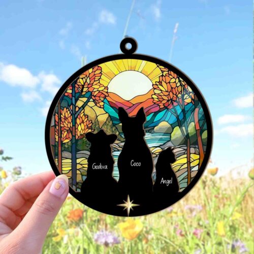 Custom Pet Memorial Suncatcher - Personalized Sympathy Gift for Dog or Cat Loss image 0