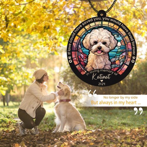 Personalized Airedale Terrier Suncatcher Memorial Ornament | Dog Loss Bereavement Gift for Dog Moms image 1