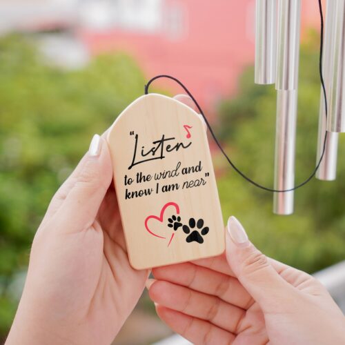 Personalized Pet Memorial Wind Chimes | Outdoor Dog Cat Loss Tribute | Garden Remembering Gift image 1