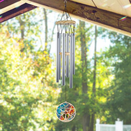 Pet Memorial Wind Chime - Custom Stained Suncatcher - Pet Loss Sympathy Gift - Dog Photo Keepsake image 0