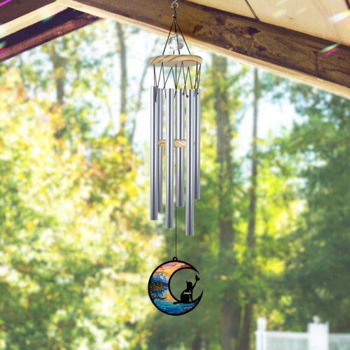 Custom Pet Loss Memorial Wind Chime - Cat Loss Gift - Pet Sympathy Suncatcher image 0