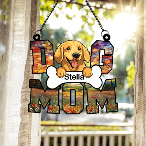 Custom Pet Portrait Suncatcher - Personalized Dog and Cat Decor - Unique Gift for Mom image 0