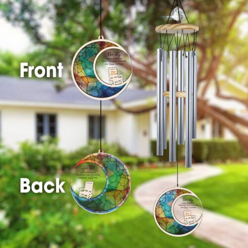 Personalized Memorial Wind Chimes - Sky Looks Different Suncatcher - Sympathy Gift for Loss of Parent image 0