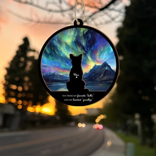 Personalized Pet Memorial Suncatcher | Dog Loss Sympathy Gift | Custom Dog Memorial Gift image 0