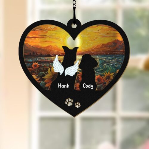 Custom Dog Memorial Suncatcher | Personalized Pet Sympathy Gift | Pet Loss Remembrance Keepsake image 0