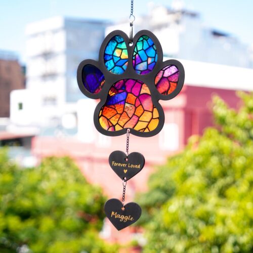 Dog Loss Memorial Suncatcher Pet Sympathy Gift Rainbow Bridge Remembrance Ornament image 0