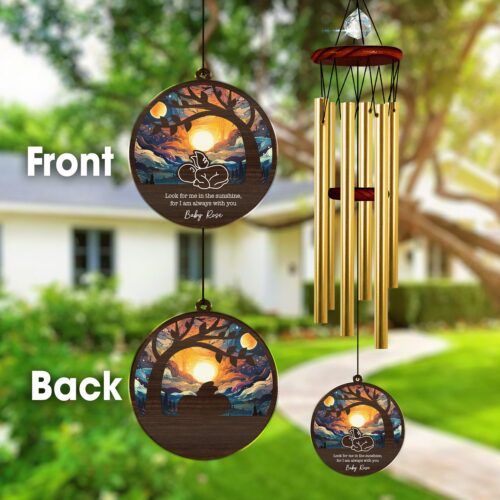 Personalized Sympathy Wind Chimes - Angel Baby Memorial Keepsake Baby Loss Gift Suncatcher image 0