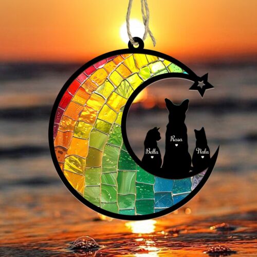 Personalized Pet Memorial Suncatcher | Dog Loss Sympathy Gift | Rainbow Bridge Remembrance image 0