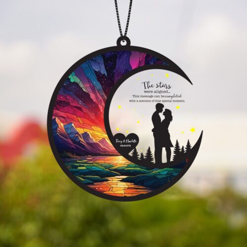 Personalized Couple Wedding Anniversary Suncatcher Unique Wedding Gift Anniversary Keepsake image 0