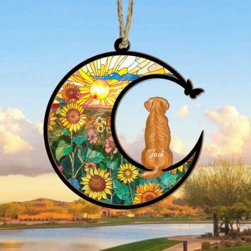 Personalized Dog Memorial Suncatcher - Custom Pet Loss Sympathy Gift - Dog Remembrance Keepsake image 0