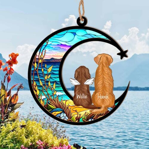 Personalized Dog Memorial Suncatcher | Custom Pet Loss Gift | Dog Sympathy & Remembrance Gift image 0