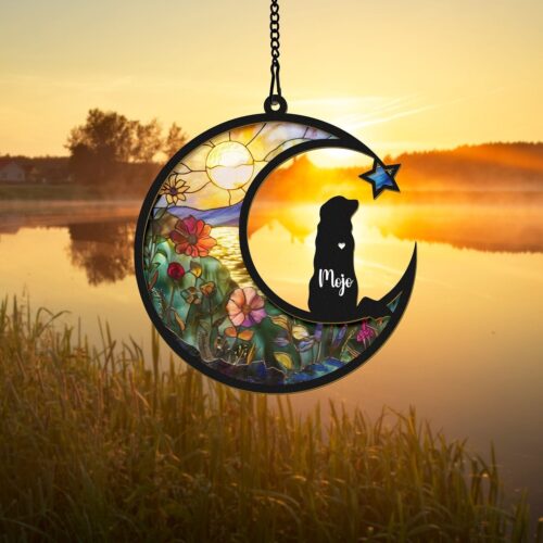 Personalized Dog Memorial Suncatcher with Name and Date - Custom Pet Loss Gift image 0