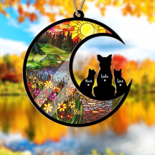 Personalized Pet Loss Suncatcher - Custom Dog or Cat Memorial Keepsake - Pet Sympathy Gift image 0