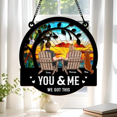 Personalized You and Me Suncatcher - Custom Couple Wedding Anniversary Keepsake Gift image 0