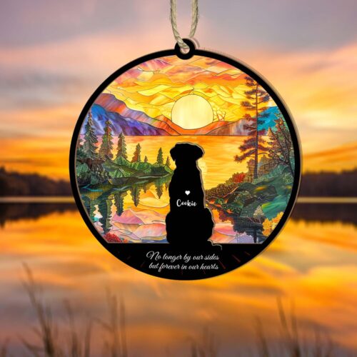 Personalized Dog Memorial Gift, Custom Dog Loss Suncatcher, Pet Memorial Gift, Loss Of Pet Suncatcher, Pet Remembrance Gifts image 0