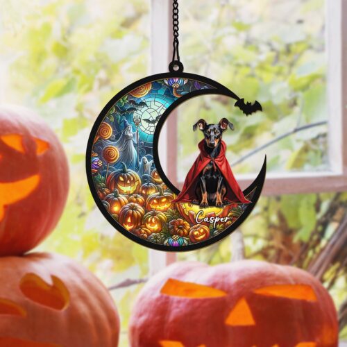 Personalized Dog Halloween Suncatcher Custom Pet Memorial Decor Dog Lovers Gift image 0