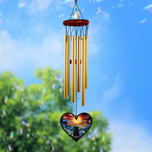 Personalized Dog Memorial Wind Chime | Custom Pet Loss Suncatcher | Pet Remembrance Gift image 0