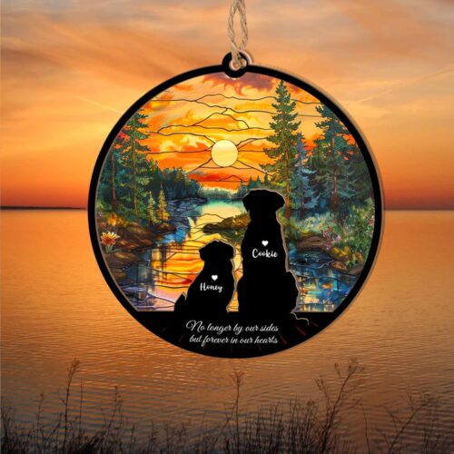 Custom Pet Memorial Suncatcher | Dog Loss Sympathy Gift | Pet Remembrance Keepsake image 0