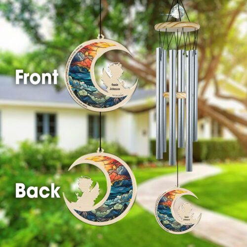 Personalized Sympathy Wind Chimes - Angel Baby Loss Memorial Keepsake & Suncatcher Gift image 0