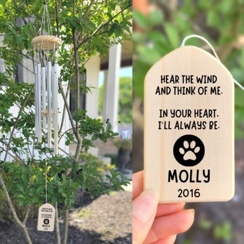 Custom Pet Memorial Wind Chime | Personalized Pet Loss Gift | Dog Cat Bereavement Keepsake image 1