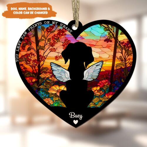 Personalized Pet Memorial Suncatcher | Custom Dog Remembrance Gift | Loss of Pet Sympathy Gift image 0