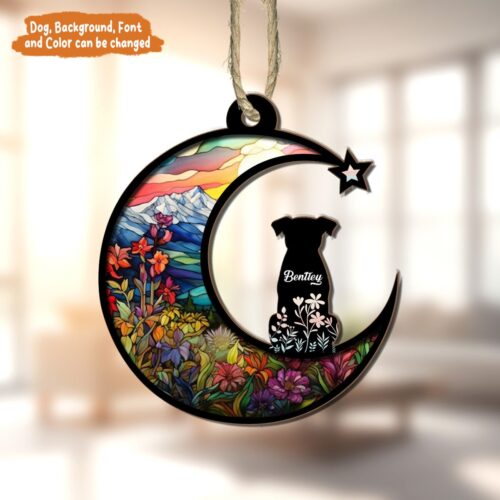 Personalized Dog Memorial Suncatcher Ornament | Custom Dog Name | Pet Loss Sympathy Gift image 0