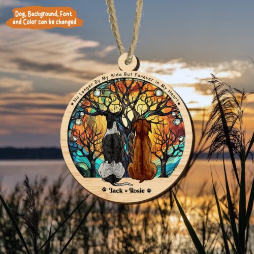 Personalized Dog Memorial Suncatcher Window Hanging - Pet Sympathy Gifts for Dog Lovers image 0