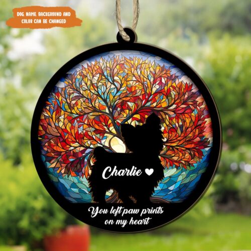 Personalized Pet Memorial Suncatcher - Loss of Pet Sympathy Gift - Dog Memorial Gift image 0