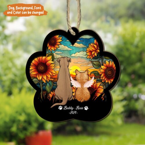 Petthouse Personalized Dog Breed Memorial Suncatcher, Dog Angel Loss Ornament, Dog Memorial Gift, Gift For Dog Lovers image 0