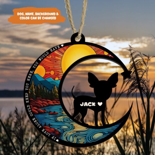 Personalized Dog Memorial Suncatcher Window Hanging | Pet Loss Sympathy Remembrance Gift image 0