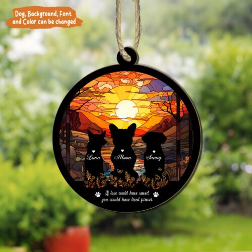 Personalized Pet Loss Sympathy Gift - Dog Memorial Suncatcher - Pethouse Pet Remembrance Gift image 0